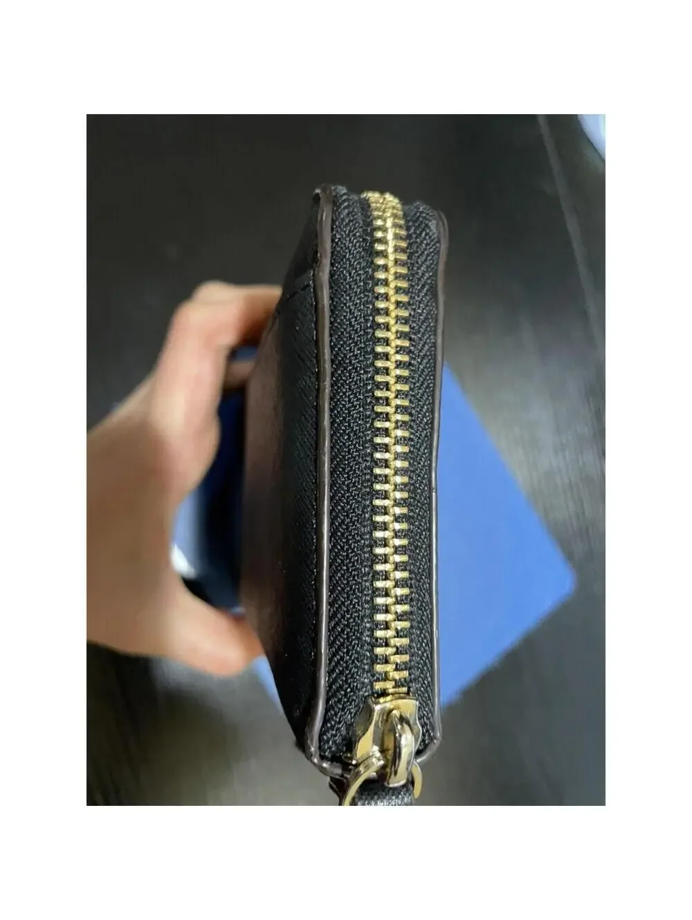 Kate Spade zip around black wallet large leather